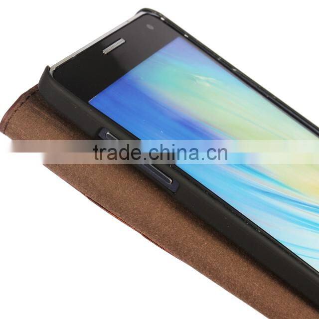 Luxury Mobile Phone Case For Samsung Galaxy A7 Leather Crazy Horse grain premium leather wallet Flip Holder Cover Case