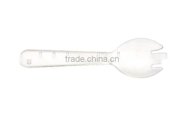 CH-S4 Hot sale PS material disposable transparent three teeth crystal fork for ice cream pudding