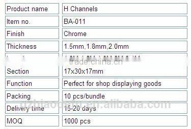 Aluminum H channel/slot upright post/single hole slot tube AA column slotted strut channel