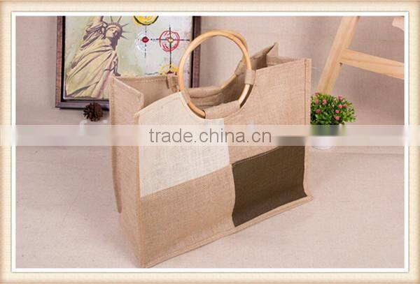 jute bag bangladeshi with wooden handle