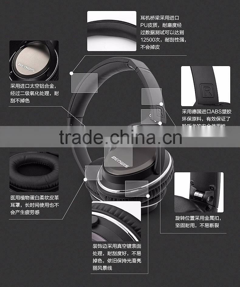 USA amazon hot selling headsets with 3.5 mm headsets jack black gold color available microphone wired headsets