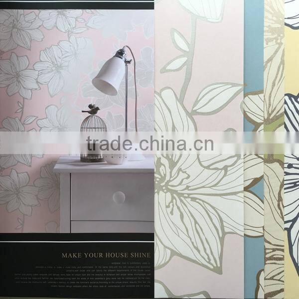 pretty flowers paper wallpaper for interior home decoration