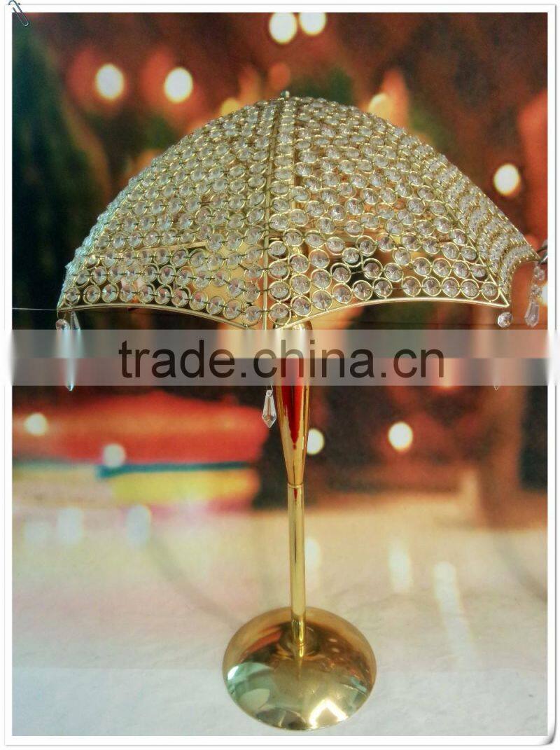 crystal gold umbrella wedding decoration leadroad or wedding stage centerpieces