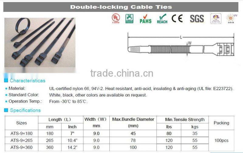Double Locking Cable Ties (Colliers d'installation. Collier attache)