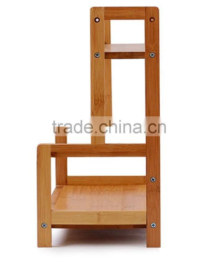 BH015 Two Layers Material Bamboo Kitchen Spice Rack Storage Rack