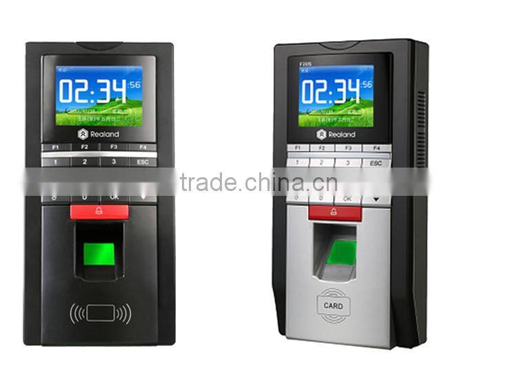 2.4'' colorful LCD screen Realand biometric rfid reader TCP/IP fingerprint card access control