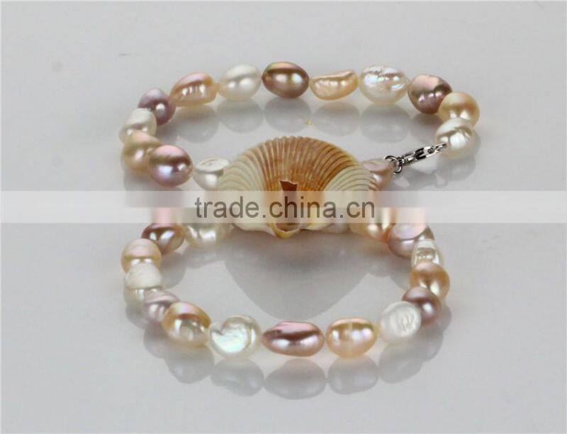 10mm AAA good quality natural baroque colorful pearl set, elegant pearl set design