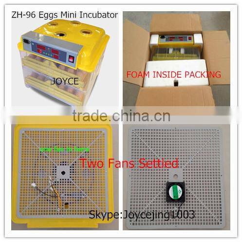 CE quality 96 egg mini incubator/chicken egg incubator in high quality/ZH-96 mini egg incubator (Mob/whatsapp:0086-15266968635)