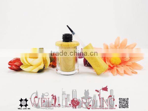 10ml wood plastic cap acrylic cylinder nail polish bottle