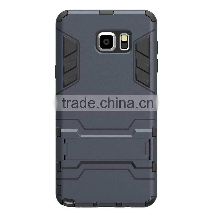 2 in 1 Shockproof Defender Armor PC+TPU Back Cover Case for Samsung Note 5 with KickStand