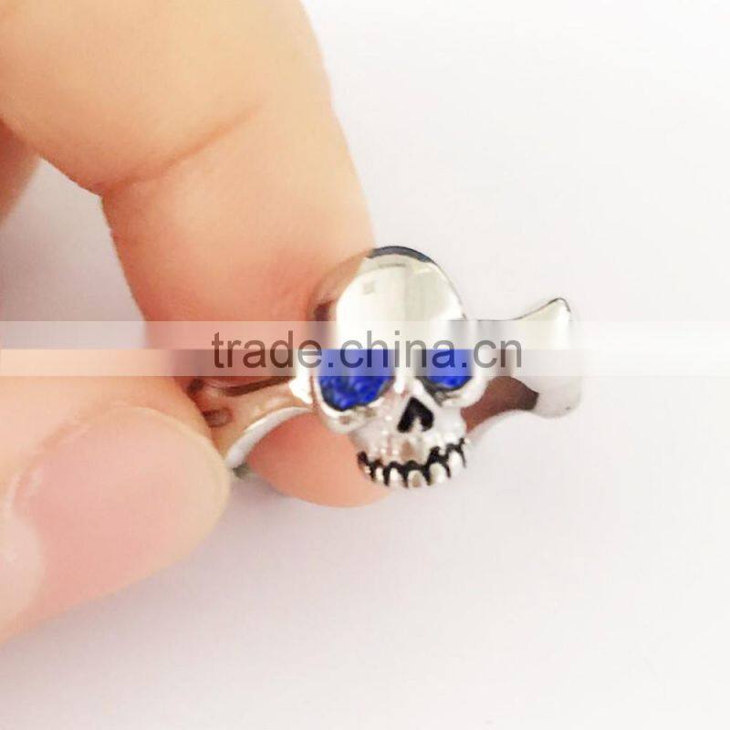 Jingli Jewelry silve color blue evil eyes skull rings for women (HS-113)