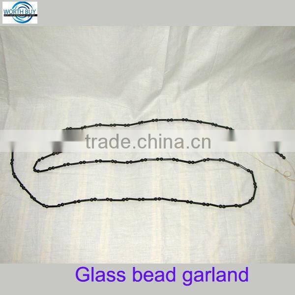 Vintage black glass bead garland from Shenzhen manufacturer