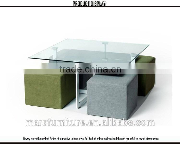 Living room furniture modern glass coffee table set