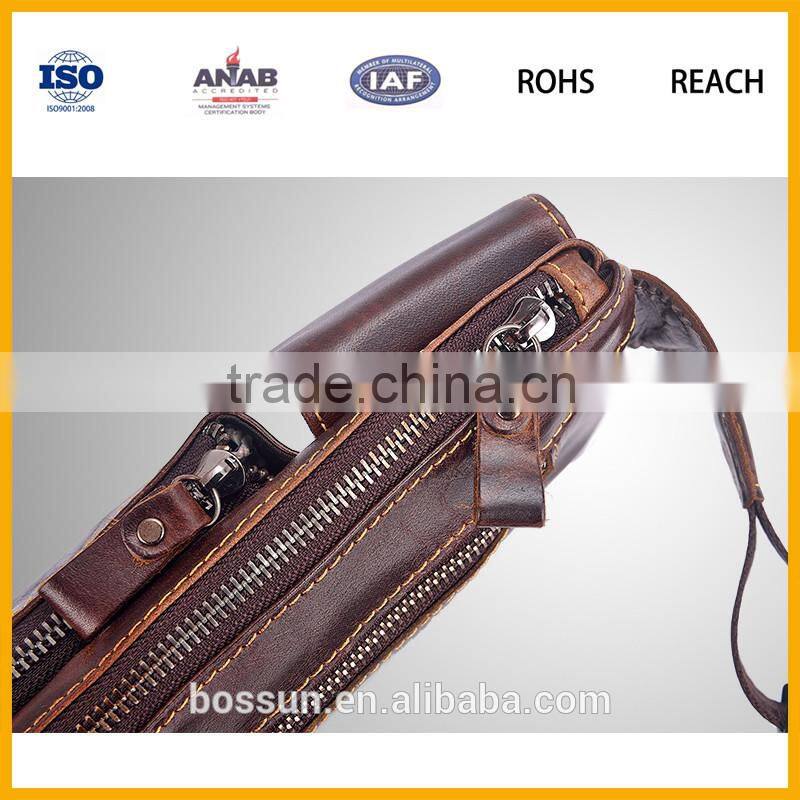 leisure waist bag genuine leather,simple design waist bag