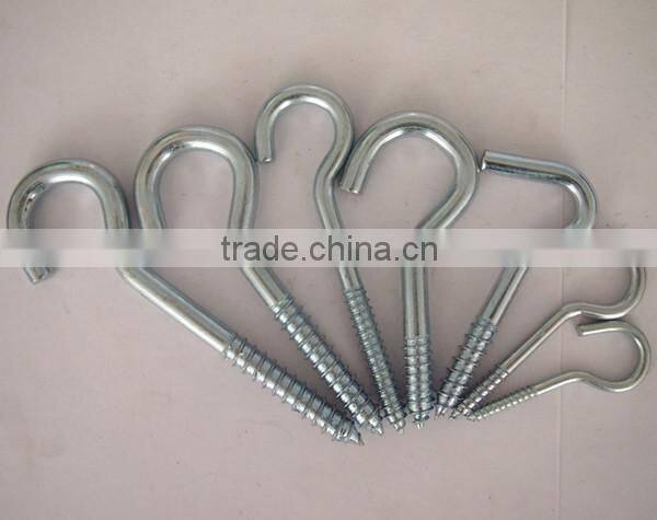 mild steel galvanized open C shape screw hook in hardware