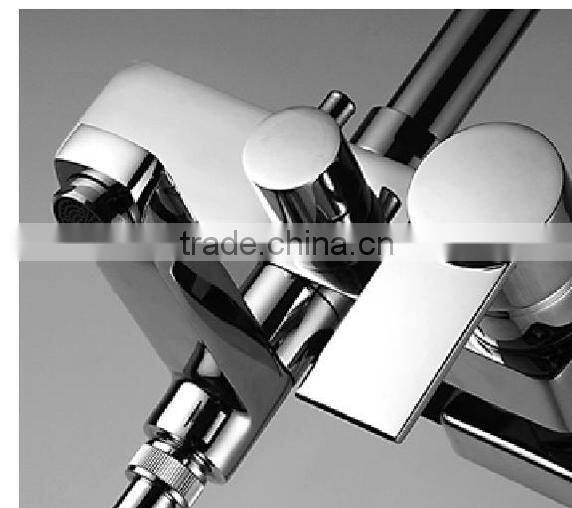 Temperature display led shower, big square shower led shower head, brass shower faucet body internestional standard