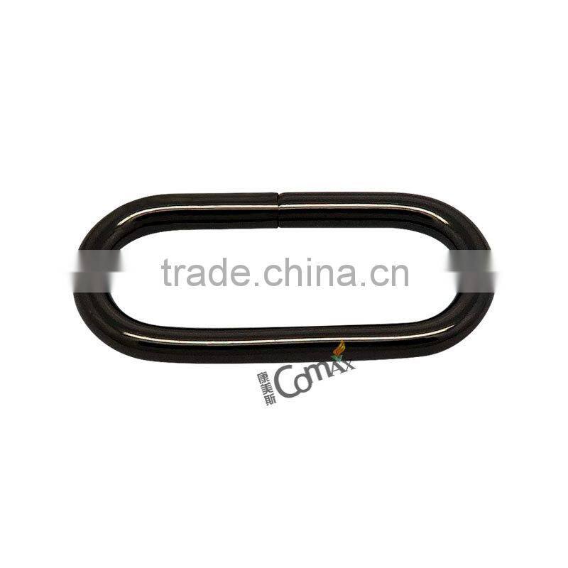 Fashion bag and handbag black metal oval ring