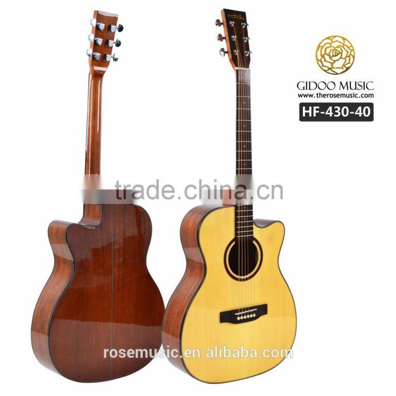hot sales 40 inch Spruce high-gloss acoustic guitar Hawthorn Fruit(HF-430-40)
