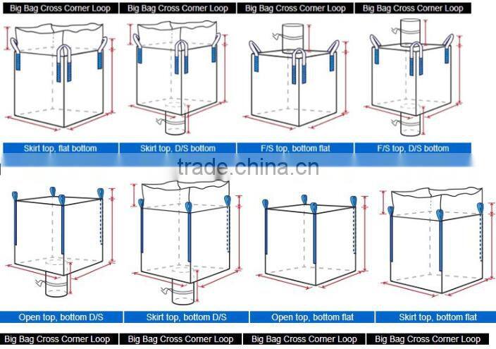 Bulk Bags/Big Bag/Jumbo bags/fibc Top full open, color choosen,UV treated