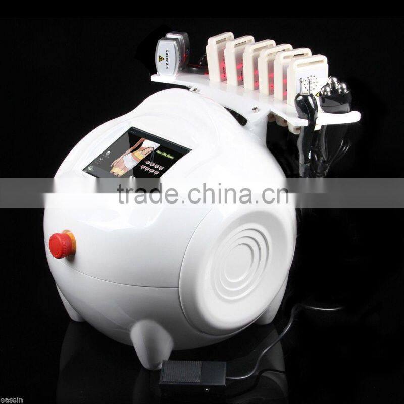 Multifunctional 4in1 6 big pads and 2 small pads lipolaser treatment portable rf cavitation ultrasonic i lipo laser