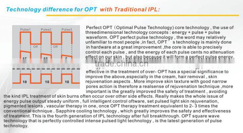 IPL shr hair removal machine air cooling+water cooling+semiconductor cooling