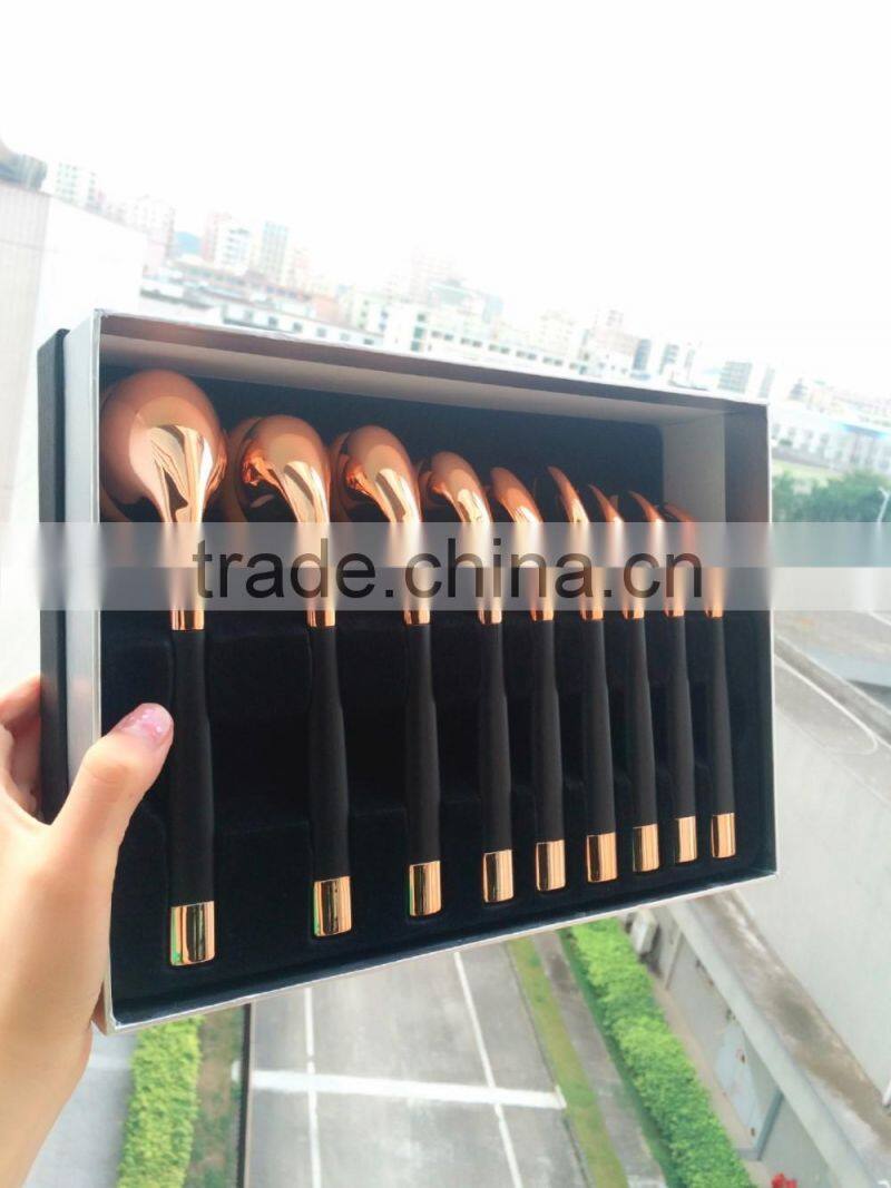 Hot Sales 9Pcs Golf Oval Makeup Brushes Mini Golf Brush Professional Cosmetic Brush