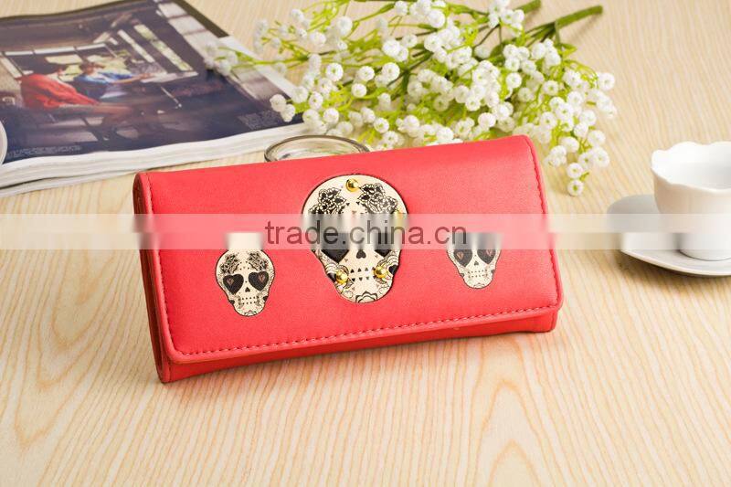 Cheap New Fashion Womens Pu Leather Bag Skull Fashion Handbag Girl Purse Wallet For Sale