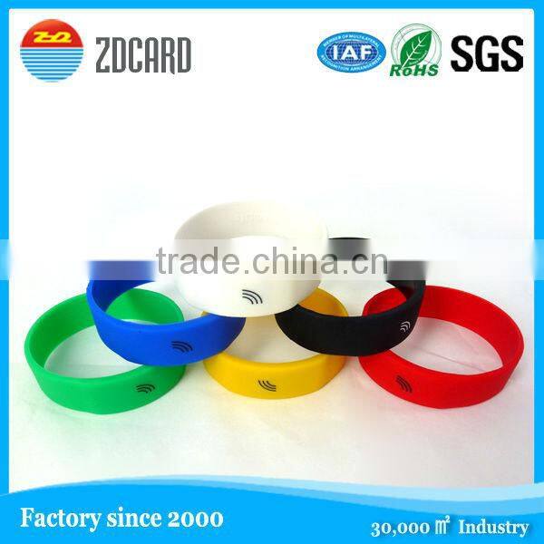 Cheap Popular Silicon RFID Wristband, Colorful Waterproof Silicone RFID Bracelets