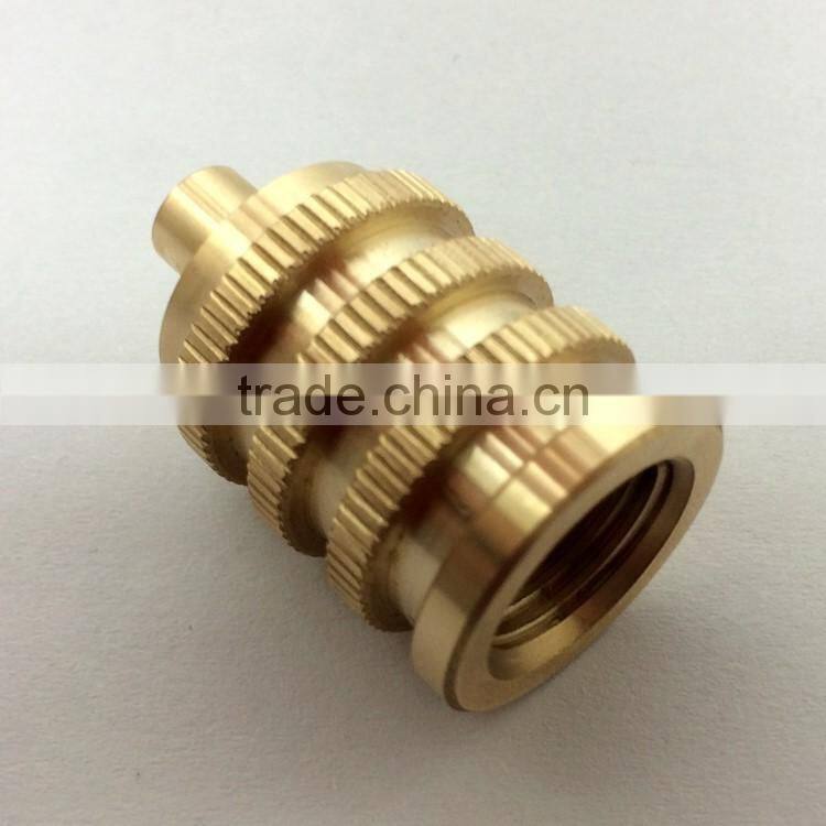 Customized high precision cnc brass inside thread knurled part