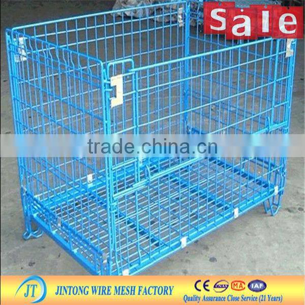 heavy duty galvanized mesh box wire cage metal bin storage container