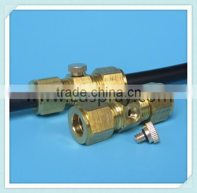 Thread through type of brass mist fog nozzle holder with one hole 10/24" or 3/16" size