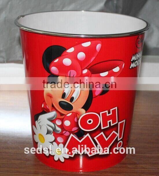 PP material Home use colorful cartoon waste bin