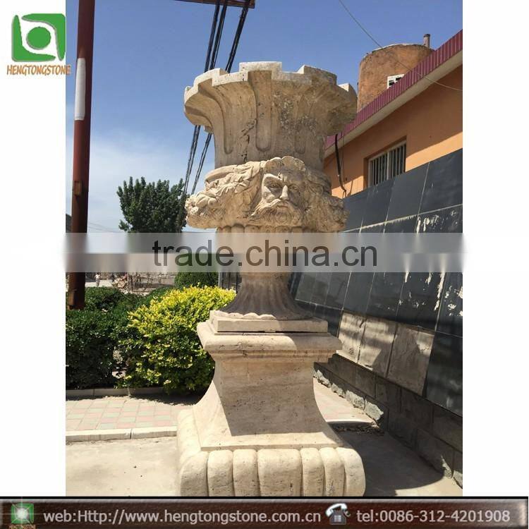 Nice Carved Natural Marble Flower Pots Design