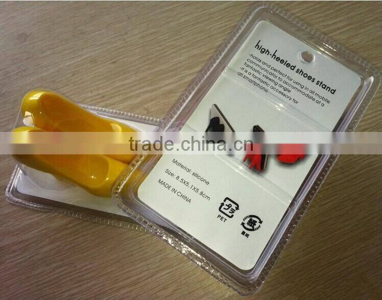 Lovely high-heels shoes shape mobile phone silicone holder,silicone lazy cell phone holder