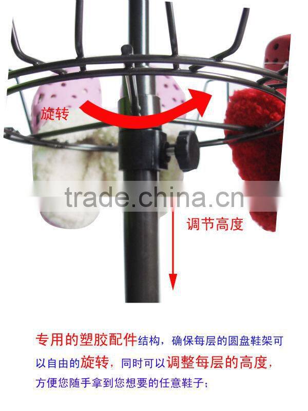 Revolving Shoe Rack TREE 3 Tier - Shoe Organizer Holds 18 Pairs - Chome