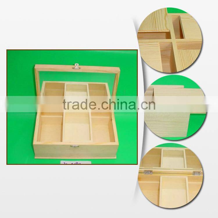 Light weight solid wood box with black painting and slide lid