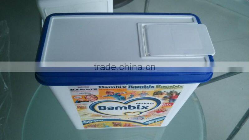 BPA free PP/TPR overmolding milk powder can pot jar