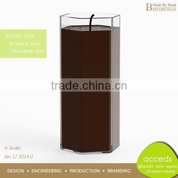 Small House Decorative Fancy Glass Round Candle Holder