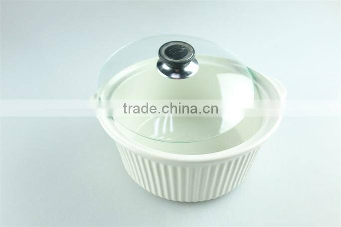 Small cheap ceramic pots/ soup tureen pot with glass lid & handles ceramic stoneware