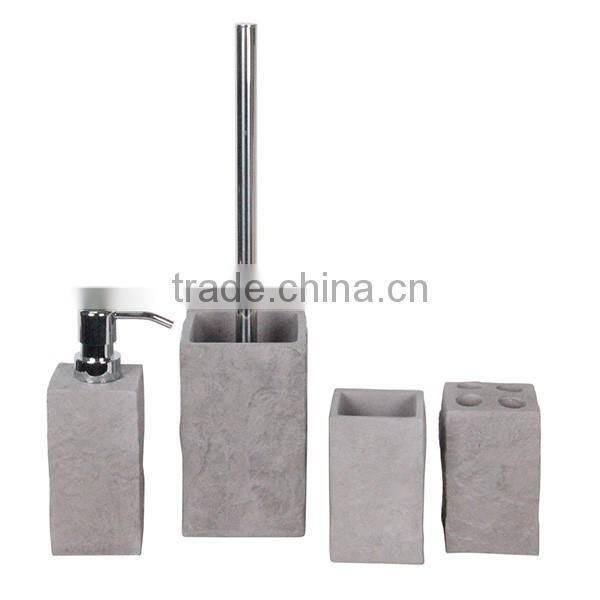Novel design popular concrete soap dispenser for ready made bathroom design complete bath sets
