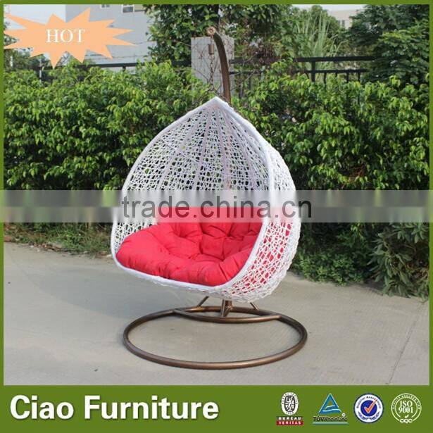 Wicker furniture outdoor hanging chair cushion garden double swing for kids