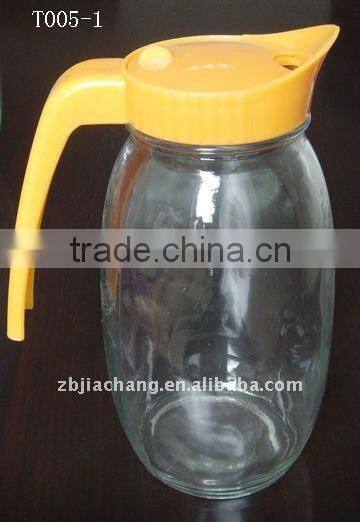 1200ml glass beverage container with plastic lid