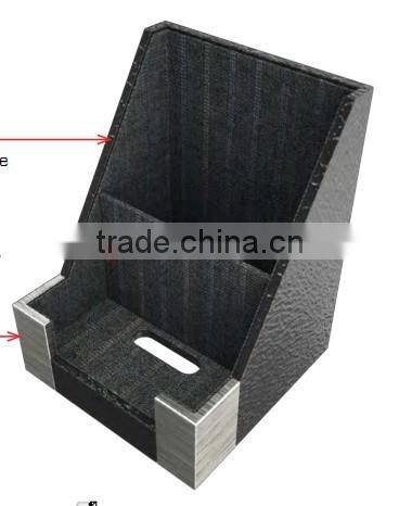 Faux Leather And Brushed Metal Tech Cup Charging Organizer