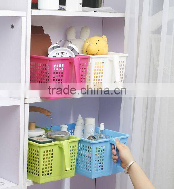 Bathroom With Handle Plastic Storage Basket