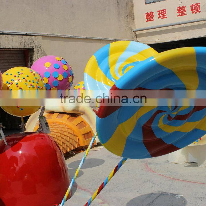Outdoor fiberglass lollipop decoration