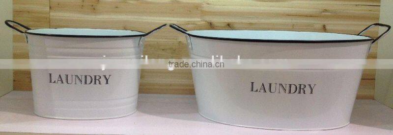 Galvanized Metal Laundry Bucket