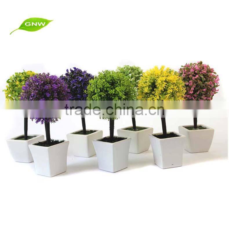 GP003-1GNW mini bonsai flower plants with ornamental flower pot for office decoration and hotel room accessories
