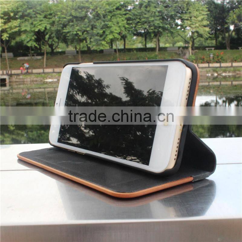 Classical Chinese walnut/bamboo/rosewood/cherry card bumper/pocket cell phone case for Iphone 7