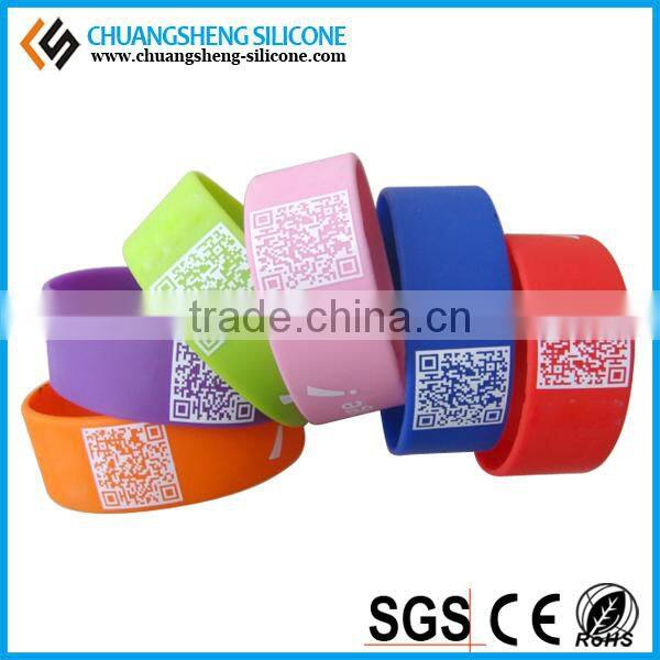 2016 most fashion Bar code silicone abroad bangles, promotional wirstband,