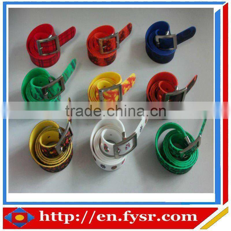 2016 fashion spay printing Eco-Environmental Silicone boy golf Belt